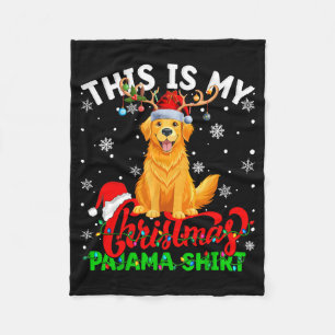 This Is My Golden Retriever Ugly Christmas Pajama  Fleece Blanket