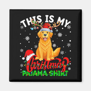 This Is My Golden Retriever Ugly Christmas Pajama  Magnet