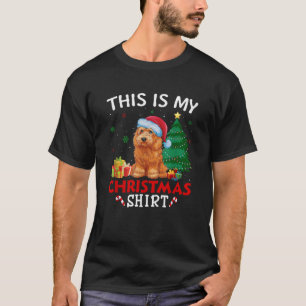 This is My Goldendoodle Dog Santa Hat Christmas Pa T-Shirt