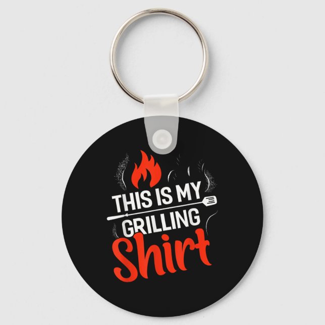 This Is My Grilling Funny Bbq Smoker Barbecue  Key Ring (Front)