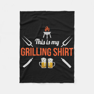 This Is My Grilling Shirt Funny Bbq Chef Grilling Fleece Blanket
