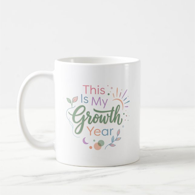 This Is My Growth Year Pastel Inspirational Mug (Left)
