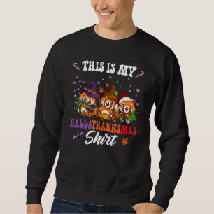 This Is My Hallothanksmas Red Panda Santa Hat Chri Sweatshirt