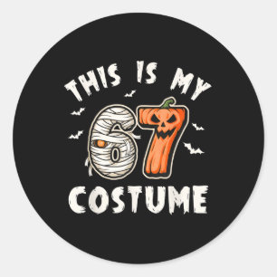 This Is My Halloween 67 Costume Number 6 7 Meme  Classic Round Sticker
