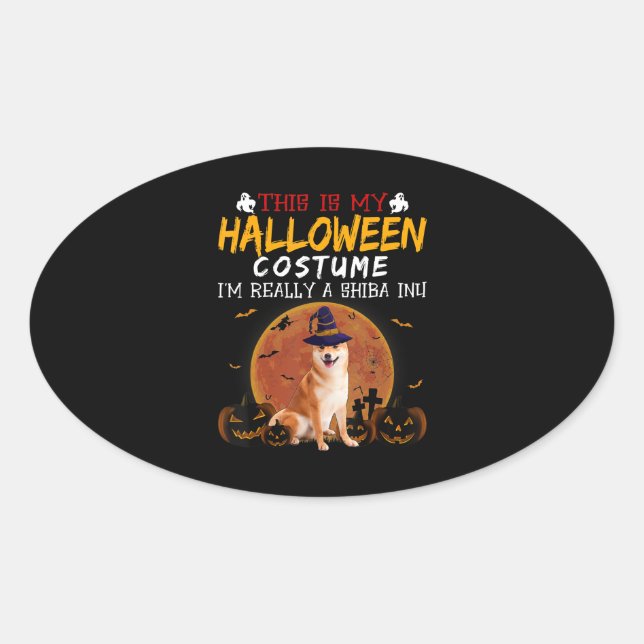 This Is My Halloween Custom | Dog Holiday Gift Oval Sticker (Front)