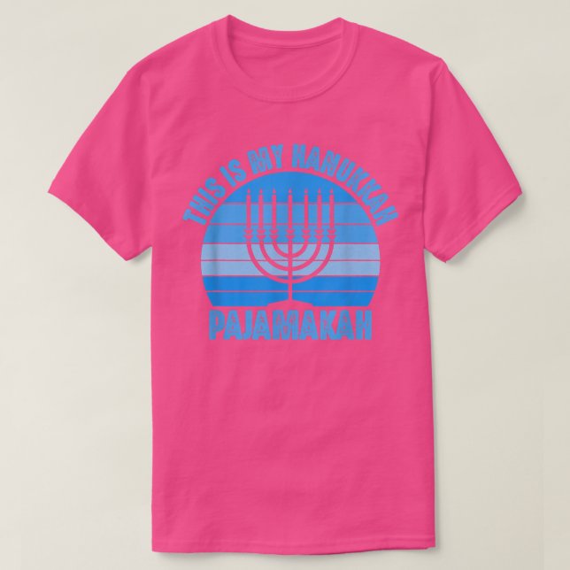 This Is My Hanukkah Pajama Funny Chanukah Menorah  T-Shirt (Design Front)