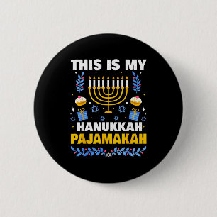This Is My Hanukkah Pajamakah For Jewish Christmas 6 Cm Round Badge