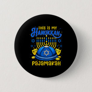 This Is My Hanukkah Pajamakah For Jewish Christmas 6 Cm Round Badge