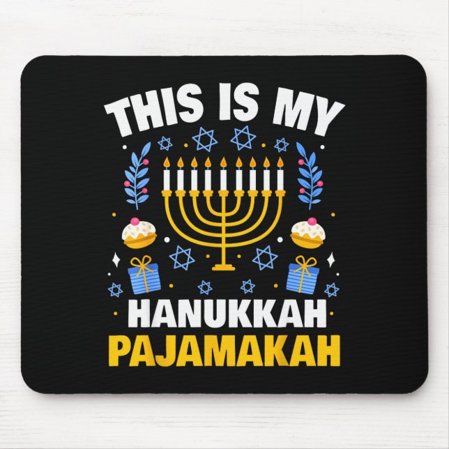 This Is My Hanukkah Pajamakah For Jewish Christmas Mouse Pad (Front)