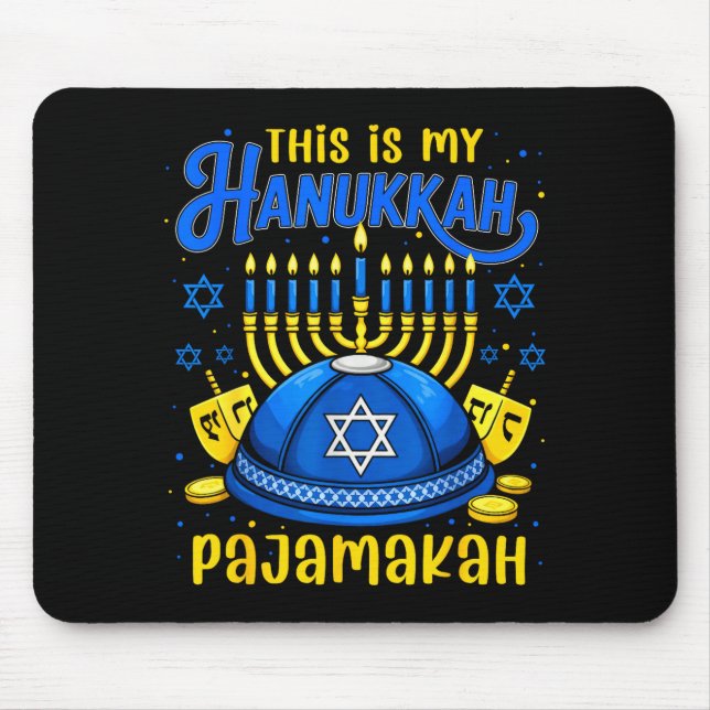 This Is My Hanukkah Pajamakah For Jewish Christmas Mouse Pad (Front)