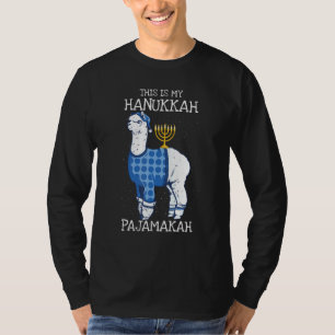 This is My Hanukkah Pajamakah Llama Menorah  Pajam T-Shirt