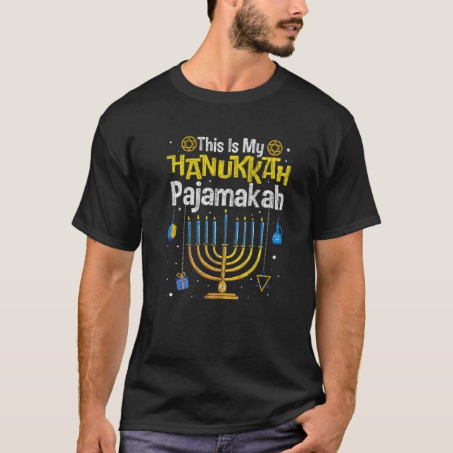 This Is My Hanukkah Pajamakah   Xmas Pajama Family T-Shirt (Front)