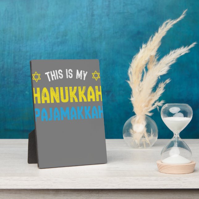 This Is My Hanukkah Pajamakkah, Funny Happy Hanukk Plaque (Side)