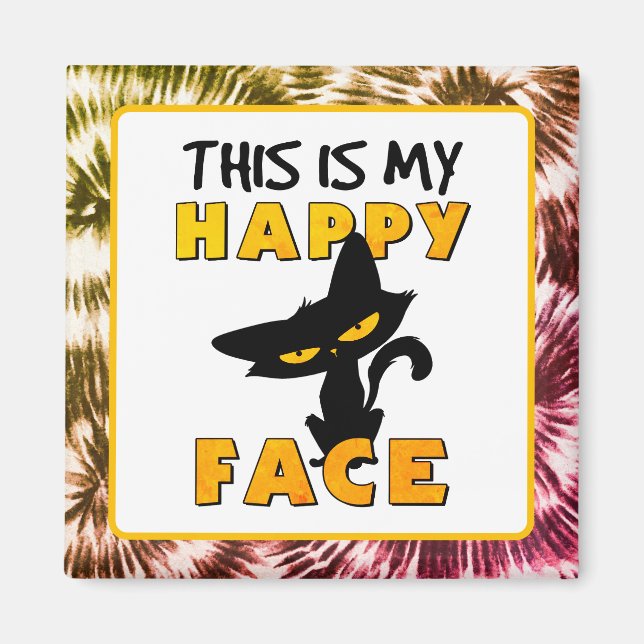 This is my Happy Face Crazy cat Cartoon Magnet (Front)