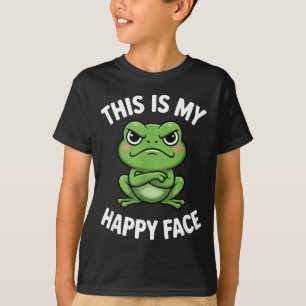 This Is My Happy Face Funny Angry Frog Humor T-Shirt