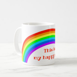This is my happy mug, rainbow coffee mug