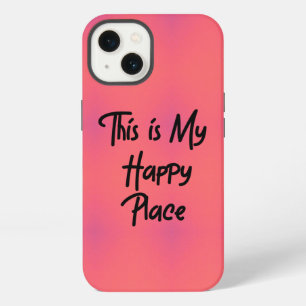 "This is My Happy Place Phrase Pink/Purple iPhone 13 Case