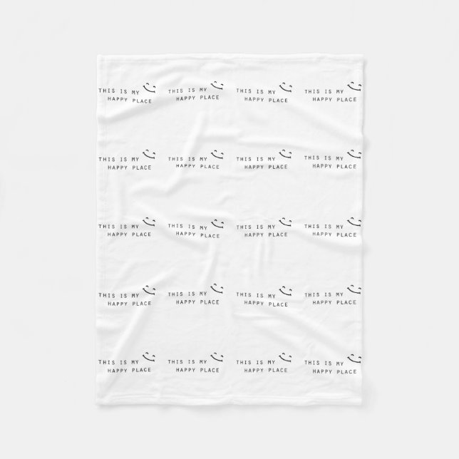 this is my happy place simple modern design fleece blanket (Front)