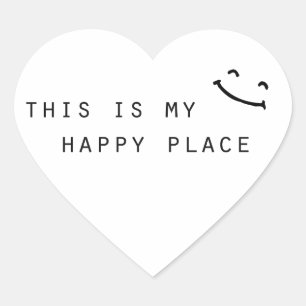 this is my happy place simple modern design heart sticker