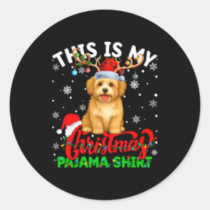 This Is My Havanese Dog Ugly Christmas Pajama Swea Classic Round Sticker