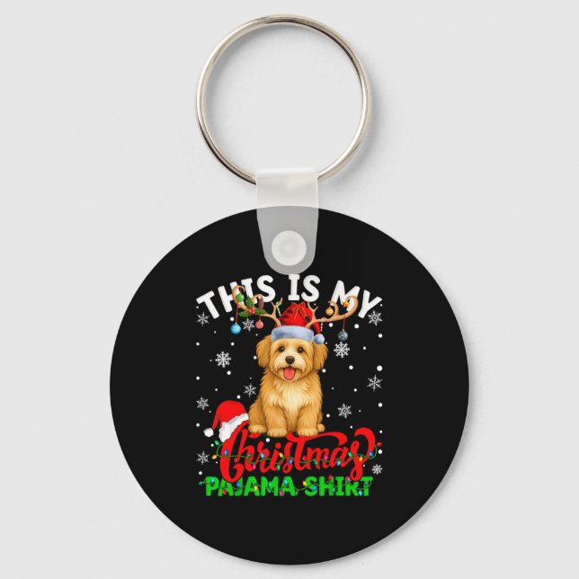 This Is My Havanese Dog Ugly Christmas Pajama Swea Key Ring (Front)