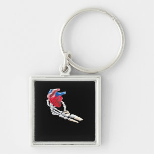 This Is My Heart Skeleton Heart Hands Creative Key Ring