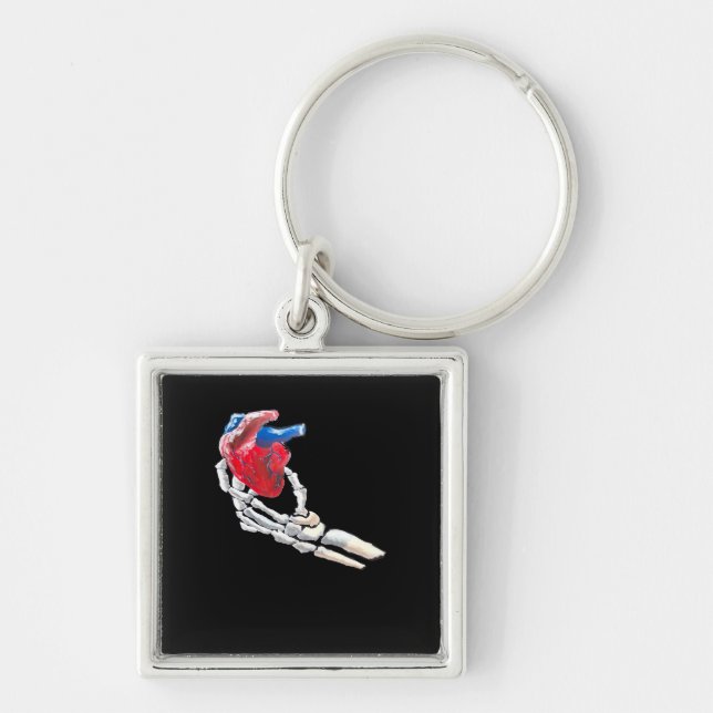 This Is My Heart Skeleton Heart Hands Creative Key Ring (Front)