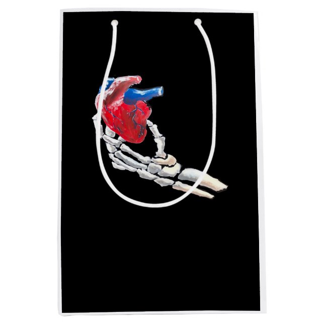 This Is My Heart - Skeleton Heart Hands Medium Gift Bag (Front)