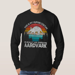 This Is My Human Costum Retro Aardvark  Aardvark T-Shirt