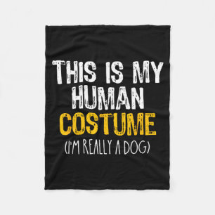 This Is My Human Costume Dog Halloween Lazy Easy Fleece Blanket