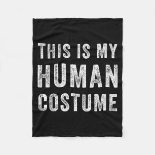 This Is My Human Costume Funny Halloween Top Fleece Blanket