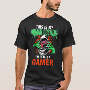 This Is My Human Costume Gamer Boys Kids Men Hallo T-Shirt