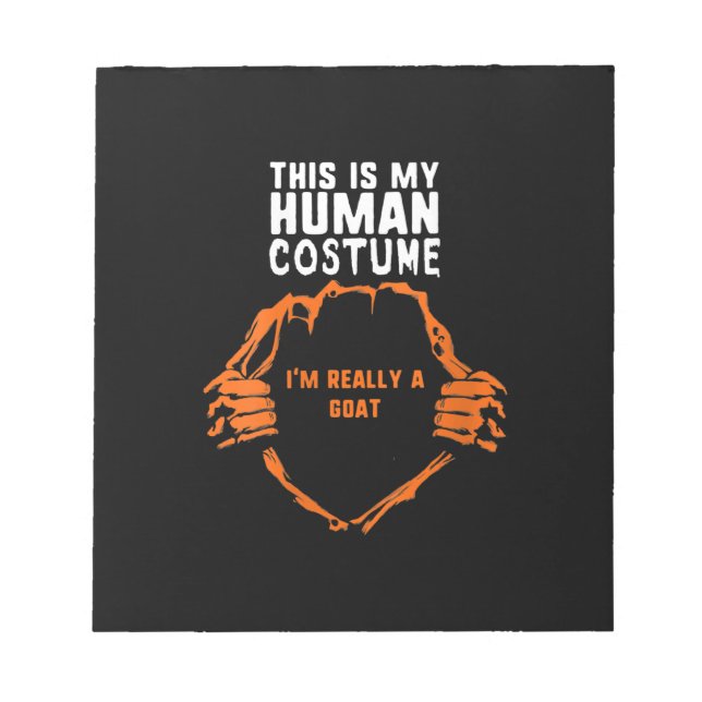 This Is My Human Costume Goat Gift Notepad (Front)