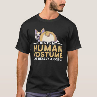 This Is My Human Costume I'm A Corgi Dog Halloween T-Shirt