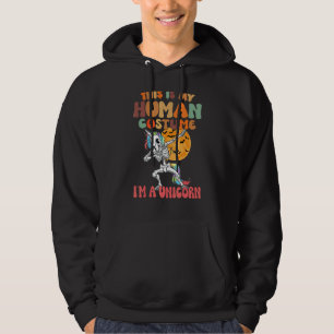 This Is My Human Costume I'm A Dabbing Unicorn Ske Hoodie