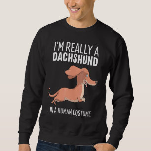 This Is My Human Costume Im A Dachshund Dog Hallow Sweatshirt