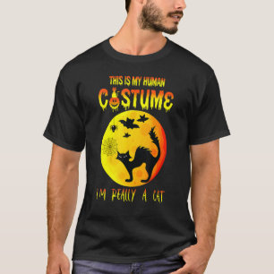 This Is My Human Costume I'm Really A Cat Pumkin H T-Shirt