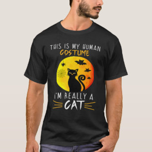 This Is My Human Costume I'm Really A Cat Pumkin H T-Shirt