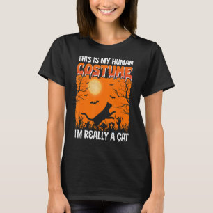 This Is My Human Costume I'm Really A Cat Pumkin H T-Shirt