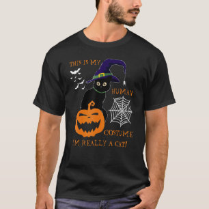 This Is My Human Costume I'm Really A Cat Pumkin H T-Shirt