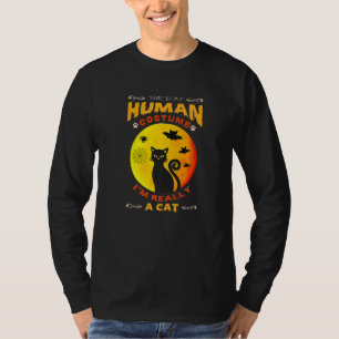 This Is My Human Costume I'm Really A Cat Pumkin H T-Shirt
