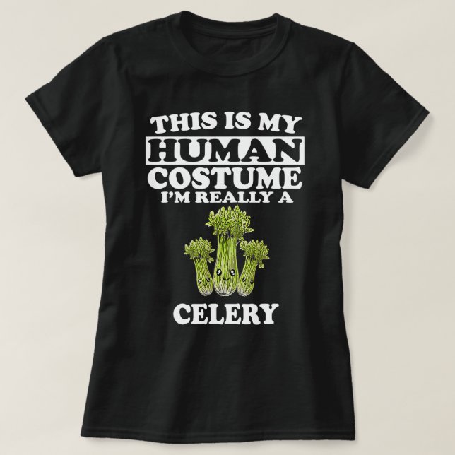 This Is My Human Costume Im Really A Celery Vegeta T-Shirt (Design Front)