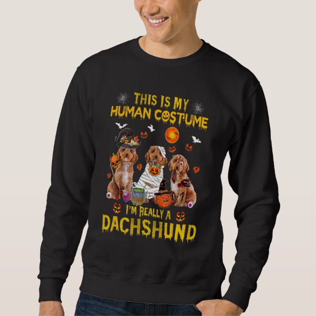 This Is My Human Costume I'm Really A Cockapoo Hal Sweatshirt (Front)