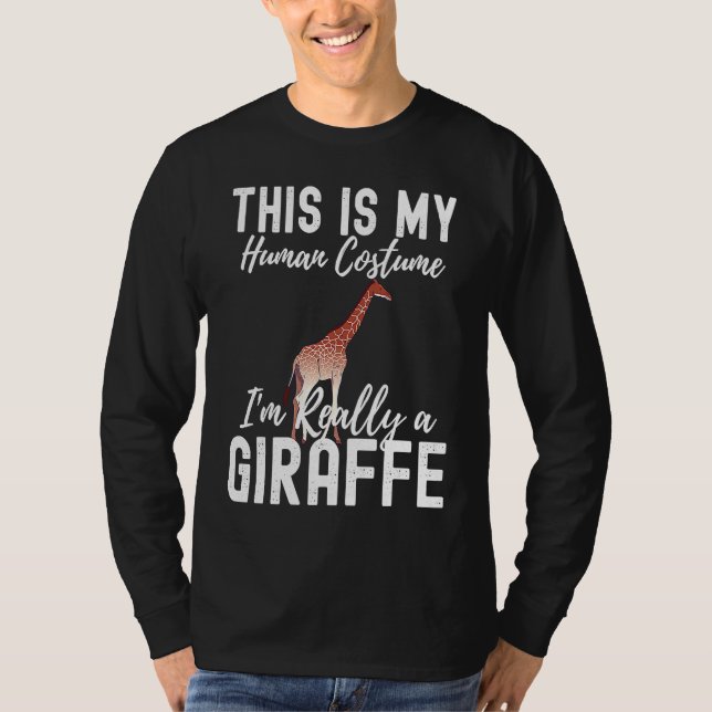 This Is My Human Costume I'm Really A Giraffe Anim T-Shirt (Front)
