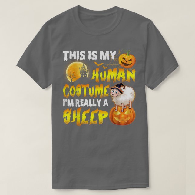 This Is My Human Costume I'm Really A Sheep Witch  T-Shirt (Design Front)