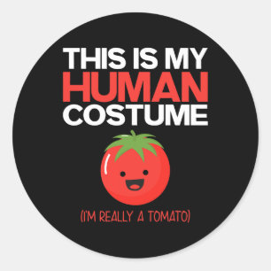 This Is My Human Costume Im Really A Tomato Classic Round Sticker