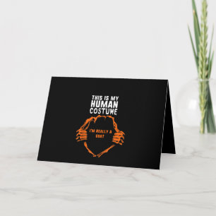 This Is My Human Costume Im Really Goat Halloween Card