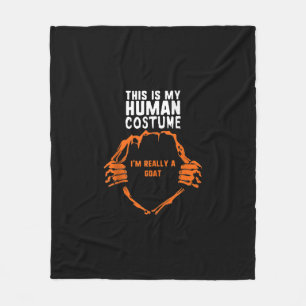 This Is My Human Costume Im Really Goat Halloween Fleece Blanket