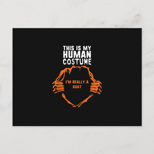 This Is My Human Costume Im Really Goat Halloween Postcard (Front)