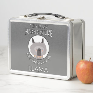 This Is My Human Costume - Llama Edition II Metal Lunch Box